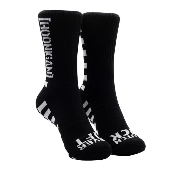 FINISH LINE CREW SOCKS-BLK/WHT